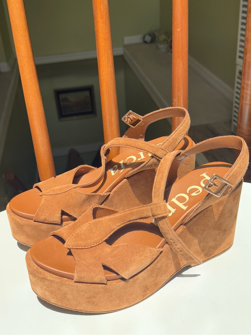 Pedro Garcia Doniel Spice Castoro Brown platforms suede leather  size 9 H41N2